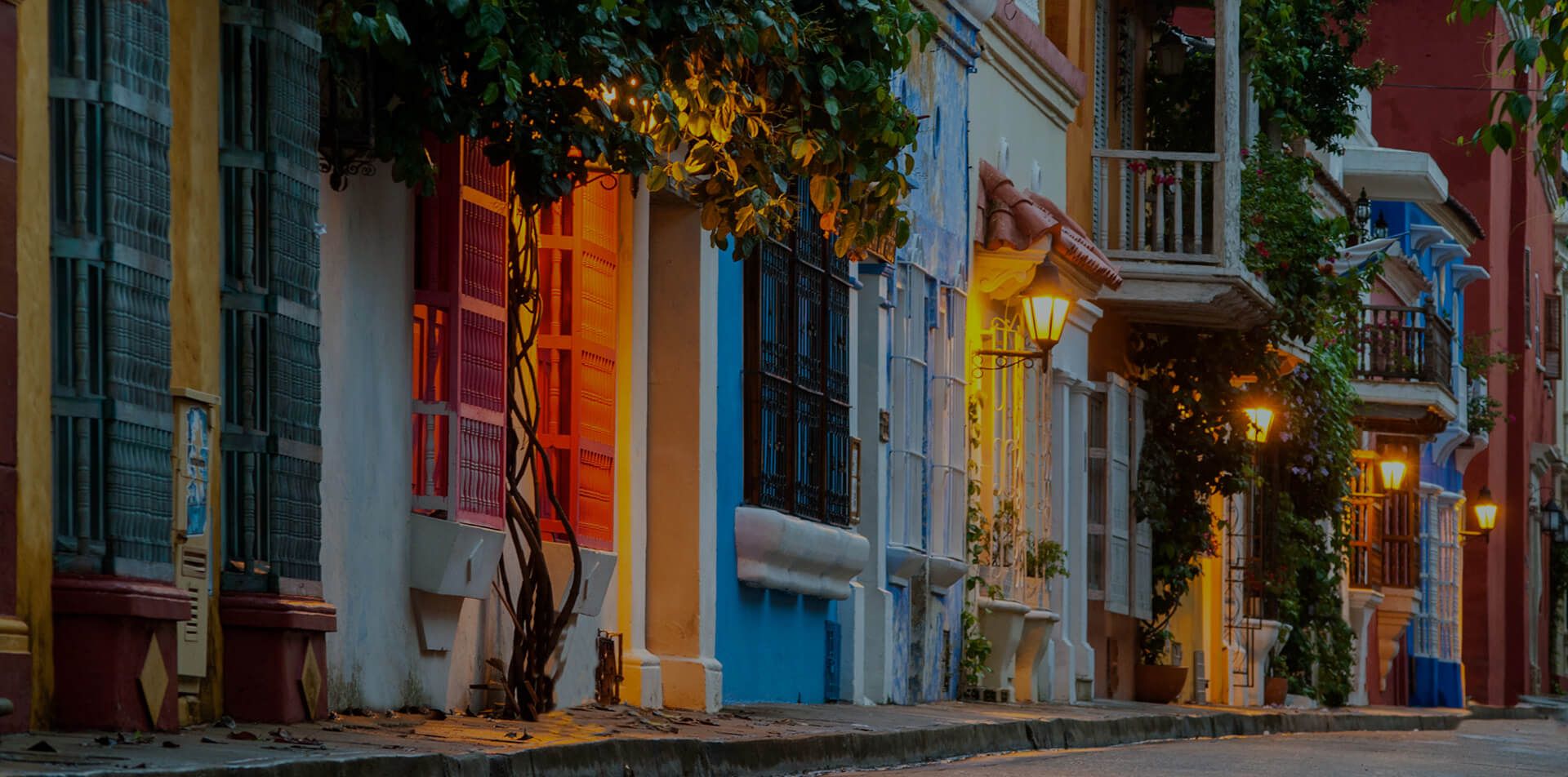 Colonial street in Cartagena, Colombia
